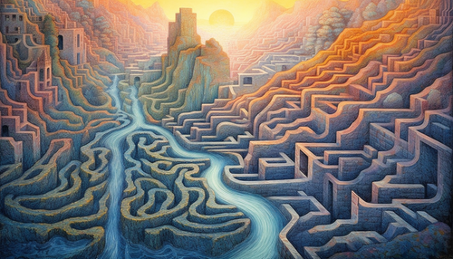 River flowing through a maze v31