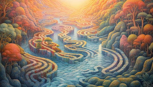 River flowing through a maze v38